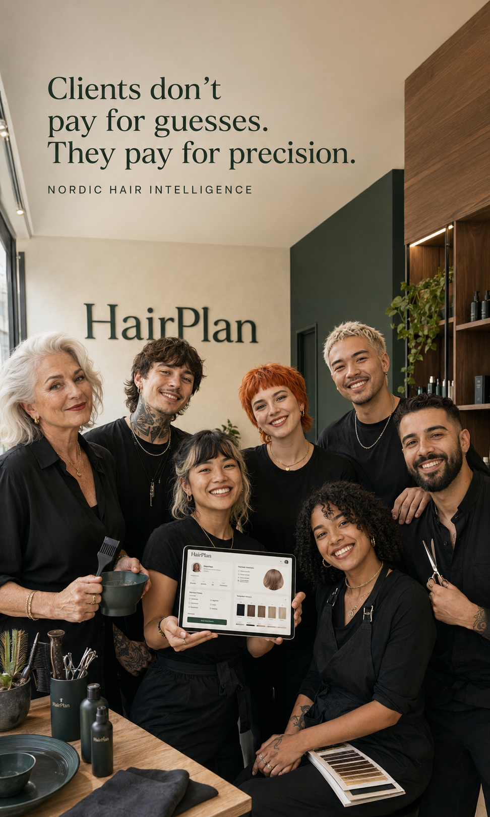 Frisør arbejder med HairPlan som en del af den daglige salonhverdag.